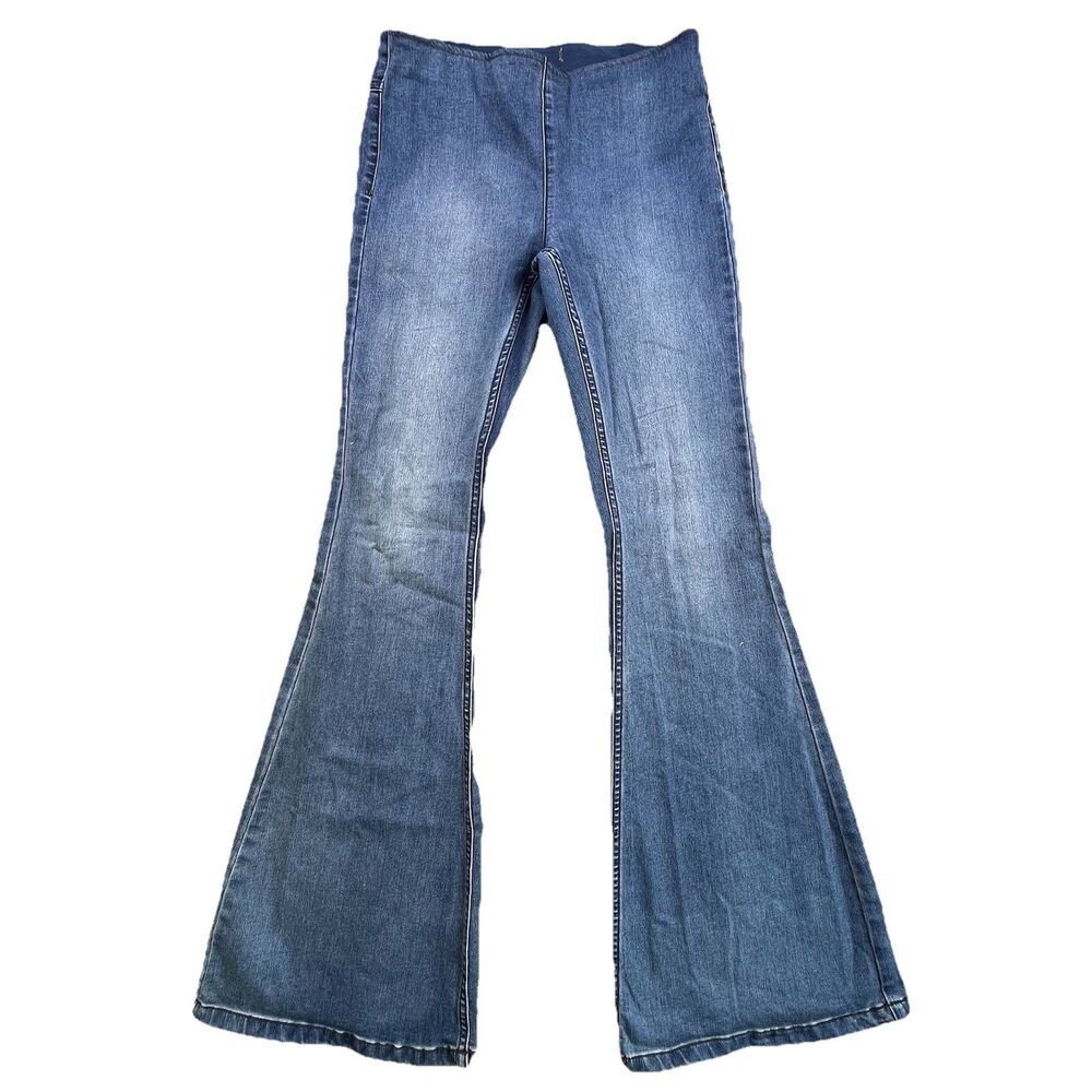 BDG Urban Outfitters Flare Jeans Women 28 Blue Elastic Waist Stretch Boho Hippie